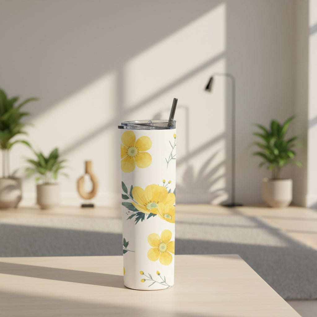 Yellow Floral | Colorful Tumbler Bottle