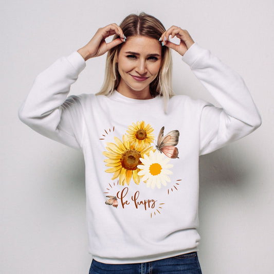 Be Happy | CozyBlend 100% Cotton Sweatshirt