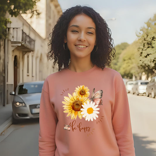 Be Happy | CozyBlend 100% Cotton Sweatshirt