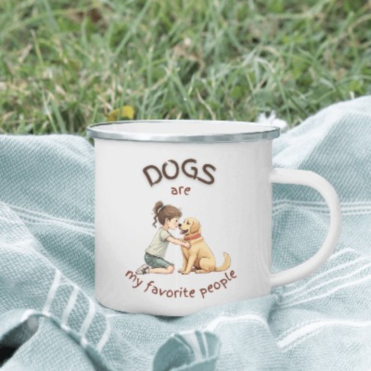 Dogs Are My Favorite People | Stainless Enamel Mug – Travel Dog Lover Mug