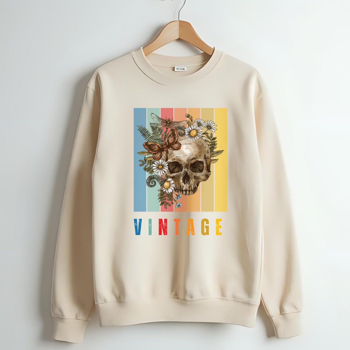 Vintage Skull & Butterfly | CozyBlend 100% Cotton Sweatshirt