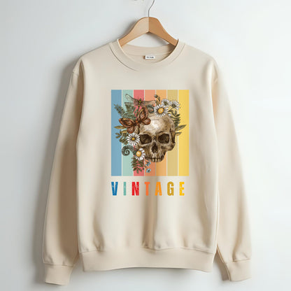 Vintage Skull & Butterfly | CozyBlend 100% Cotton Sweatshirt