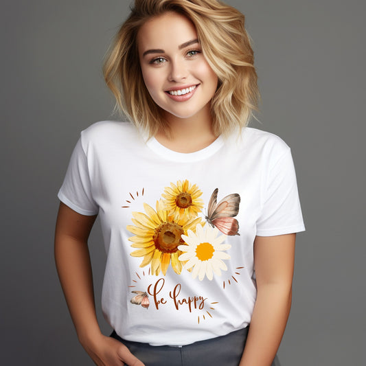 Be happy Sunflower | Unisex Soft Tee