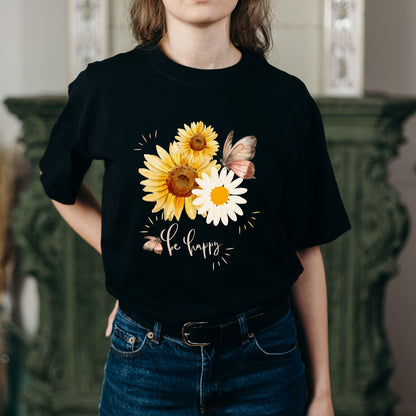 Be Happy Sunflower | Unisex Soft Tee