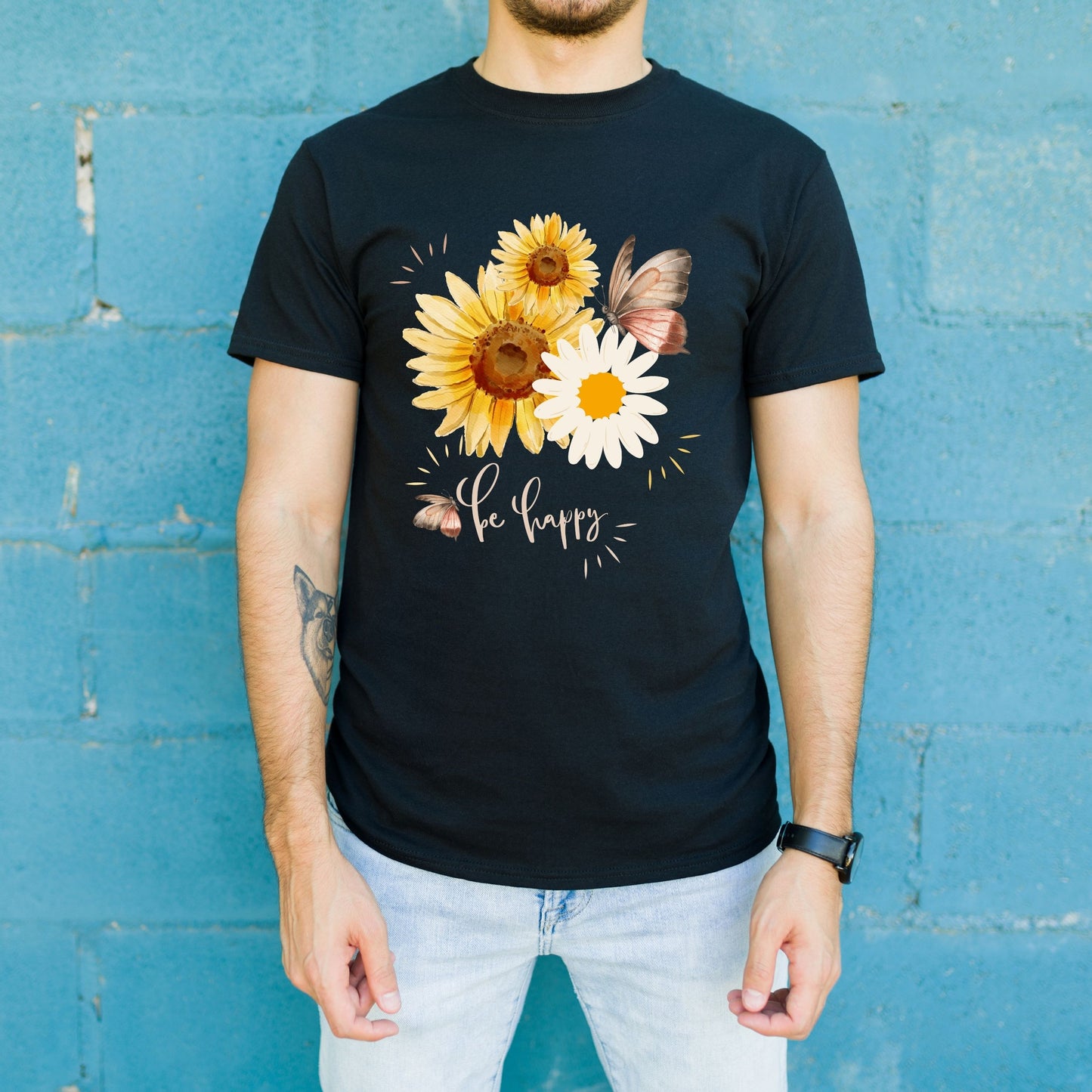 Be Happy Sunflower | Unisex Soft Tee