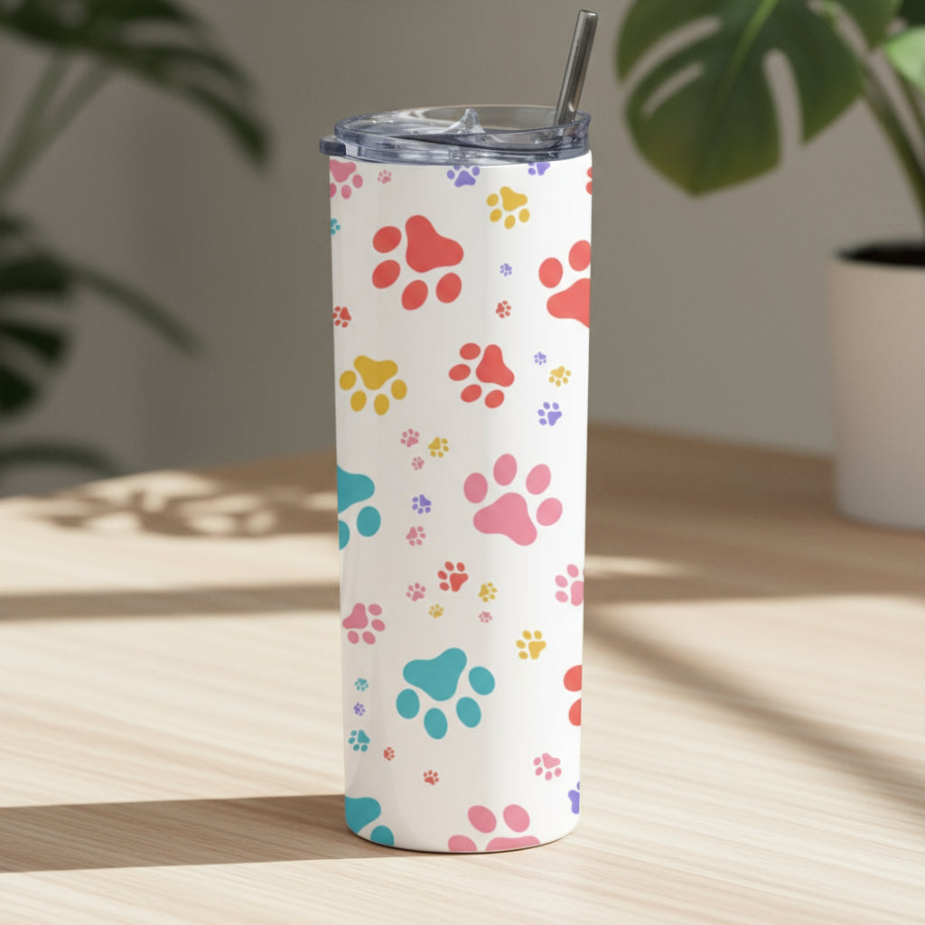 Paw Print | Colorful Tumbler Bottle – Insulated Stainless Steel Tumbler
