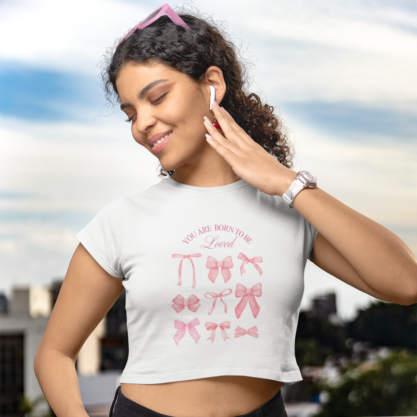 Pretty Bows | Cotton Crop Top