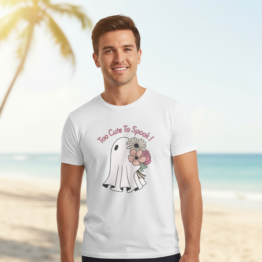 Male model wearing white Supima t-shirt - summer lifestyle