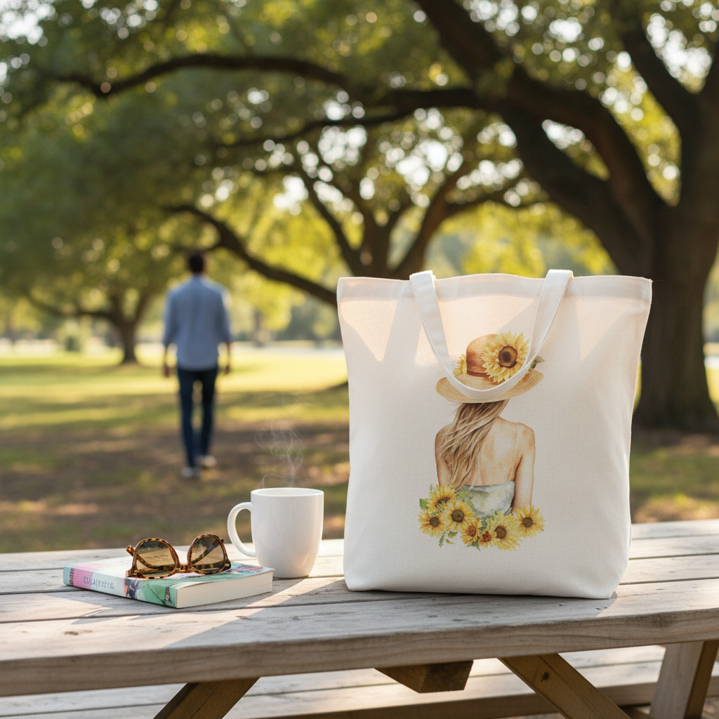 Sunshine Girl | Tote Bag with Zipper – Happy & Playful Tote Bag