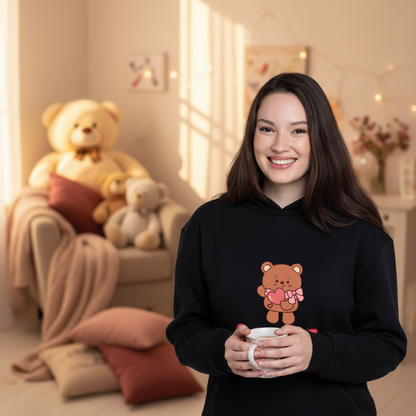 Love Teddy hoodie lifestyle