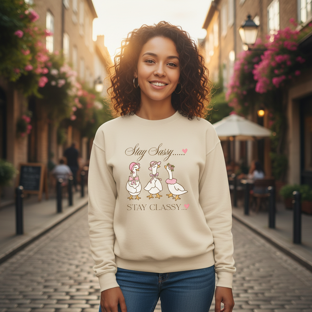 Stay Sassy sweatshirt lifestyle
