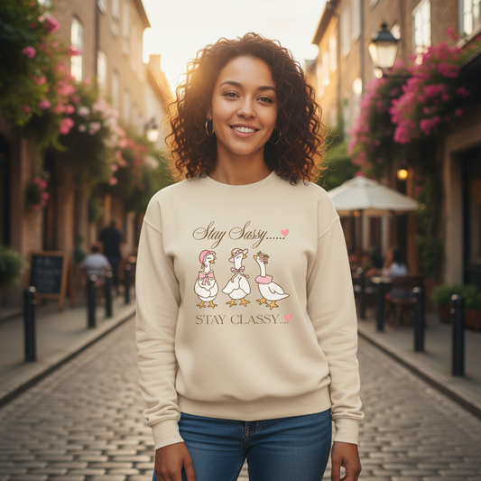 Stay Sassy sweatshirt lifestyle