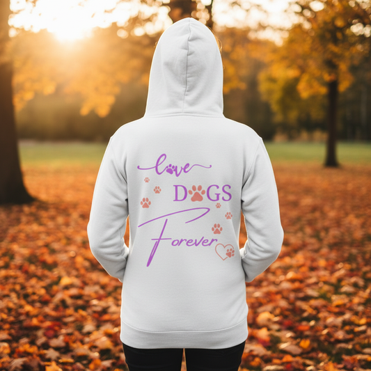 Love Dogs zipper hoodie lifestyle
