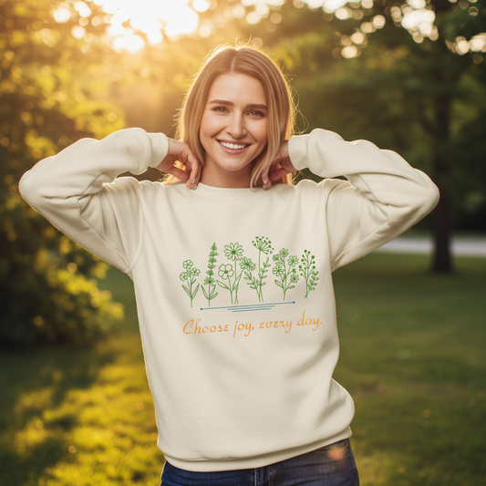 Choose Joy sweatshirt lifestyle
