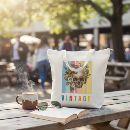 Vintage | Tote Bag with Zipper – Retro Inspired Everyday Tote