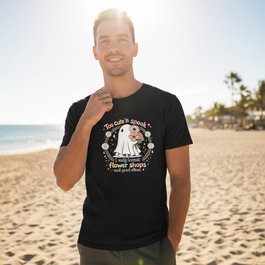 Male model wearing black Best Furry Friend t-shirt - summer lifestyle