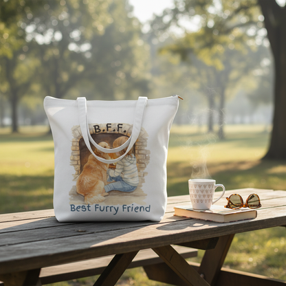 B.F.F. | Tote Bag with Zipper – Best Friend Gift Tote