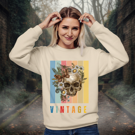 Vintage Skull & Butterfly sweatshirt lifestyle